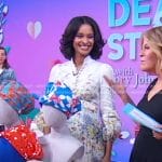 Kimanee Mason’s white floral belted midi dress on Good Morning America