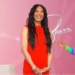 Kimora Lee Simmons’s red ribbed sleeveless dress on Sherri