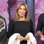Kit’s black contrast bell sleeve dress on Access Hollywood