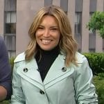 Kit’s mint double lapel trench coat on Access Hollywood