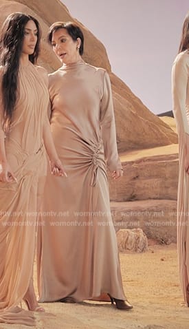 Kris’s satin opening scene dress on The Kardashians