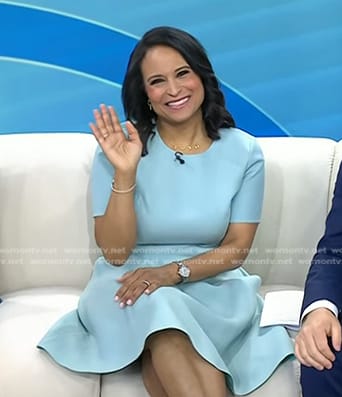 Kristen’s light blue fit & flare dress on Today