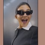 Kylie’s black cat eye sunglasses on The Kardashians