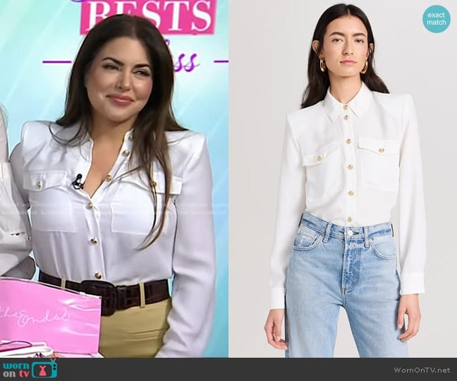 L'Agence Maisy Shoulder Pad Blouse worn by Bobbie Thomas on Today
