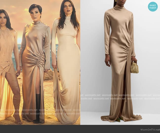 LaPointe Satin Bias Seam Gown worn by Kris Jenner (Kris Jenner) on The Kardashians