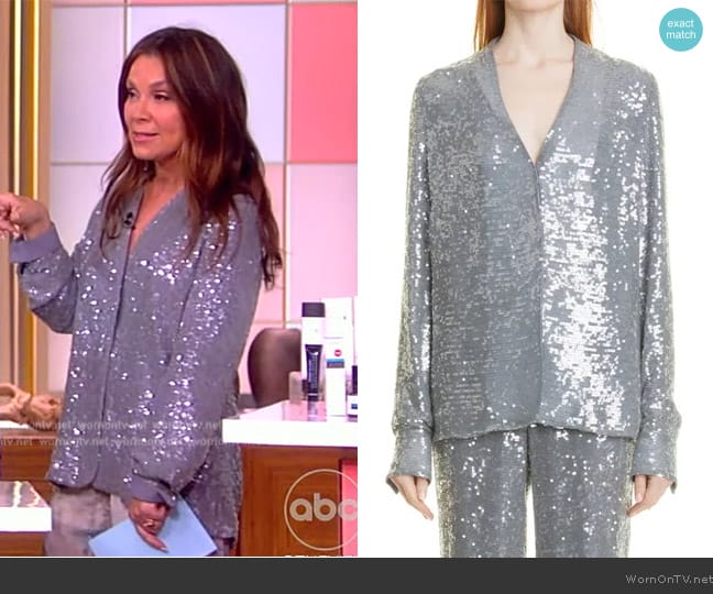Sally LaPointe Sequin Blouse worn by Gretta Monahan on The View