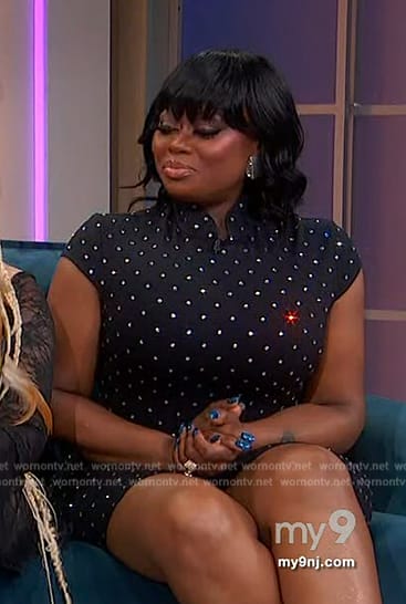 LaTocha’s black studded dress on Sherri