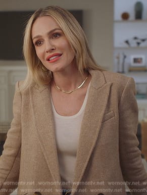 Laura’s beige herringbone blazer on All American