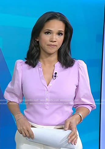Laura’s pink puff sleeve top on Today