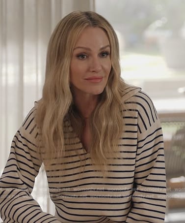 Laura’s white striped sweater on All American