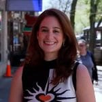 Lauren Palmeri’s heart print crop top on The Drew Barrymore Show