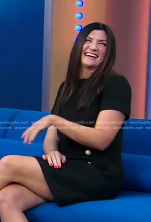 Leslie Means’s black shift dress on Good Morning America