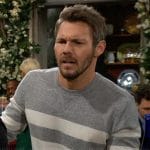 Liam’s grey double stripe sweater on The Bold and the Beautiful
