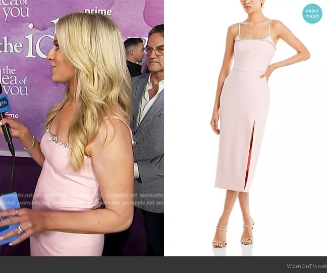 Likely Mauricio Rhinestone Embellished Slip Dress worn by Ashley Bellman on E! News