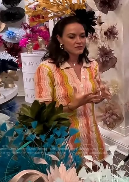 Lindsay’s crochet knit dress on Access Hollywood