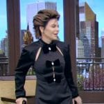 Lisa Rinna’s black cutouts mini dress on Live with Kelly and Mark
