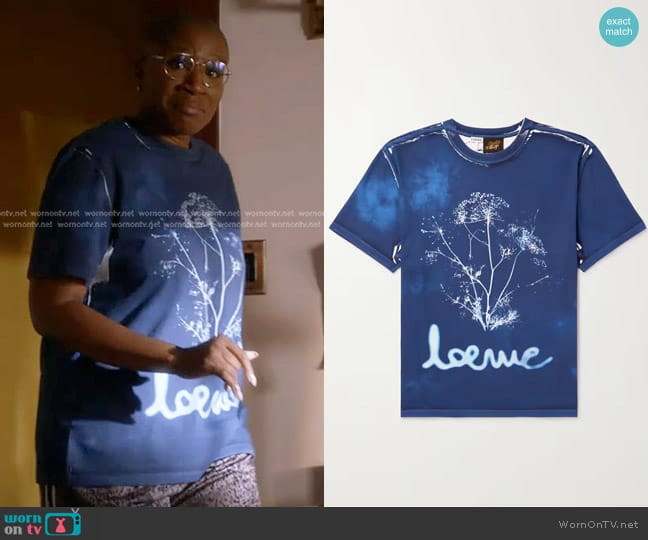 Loewe x Paula's Ibiza Printed Cotton-Jersey T-Shirt worn by Henrietta Wilson (Aisha Hinds) on 9-1-1