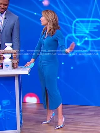 Lori’s blue gathered shirtdress on Good Morning America