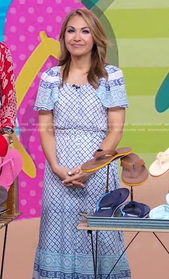 Lori’s blue printed midi dress on Good Morning America