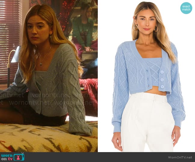 Lovers + Friends Opal Tube Top in Baby Blue worn by Kelly Beasley (Mallory Bechtel) on Pretty Little Liars Original Sin