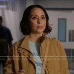 Maddie’s beige ruched sleeve jacket on 9-1-1