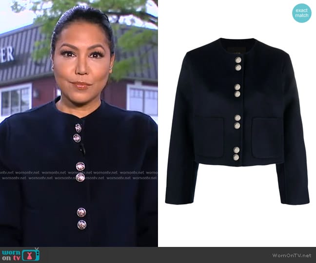 Maje Vivita Wool Blend Jacket worn by Stephanie Ramos on Good Morning America