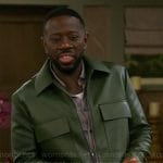 Malcolm’s green leather jacket on The Neighborhood