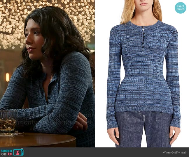 Marella Marin Ribbed Knit Sweater worn by Violet Mikami (Hanako Greensmith) on Chicago Fire