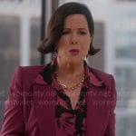 Margaret’s pink and black floral blouse on So Help Me Todd