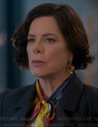 Margaret’s multi-color earrings on So Help Me Todd