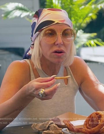 Margaret’s printed scarf and sunglasses on The Real Housewives of New Jersey
