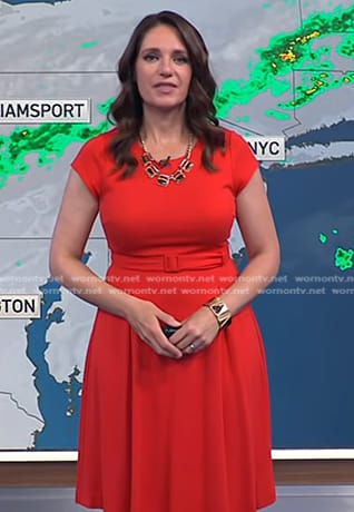 Maria Larosa’s red belted dress on Today