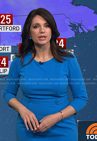 Maria’s blue button detail sheath dress on Today
