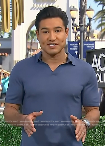 Mario’s navy polo on Access Hollywood