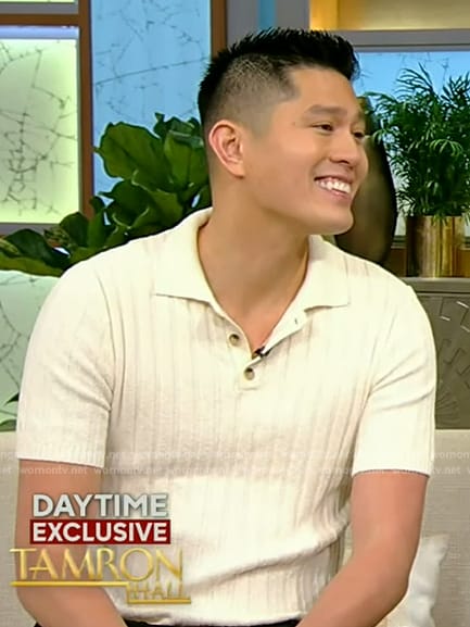 Mark Hoying’s white ribbed polo on Tamron Hall Show