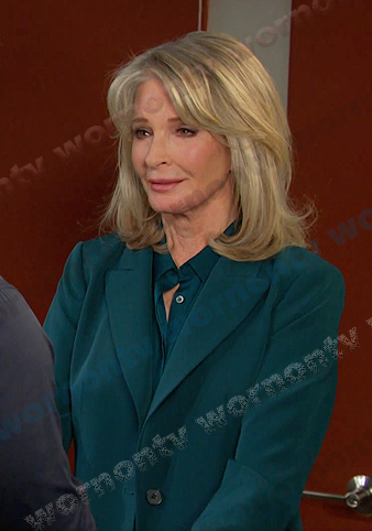 Marlena’s teal green blazer and blouse on Days of our Lives