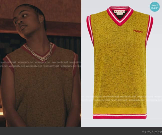 Marni Embroidered wool vest worn by (Sharyon Culberson) on The Chi