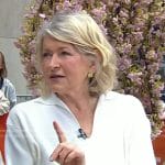 Martha Stewart’s white ribbed collared sweater on Today