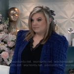 Maxie’s blue cardigan and black lace-trim top on General Hospital