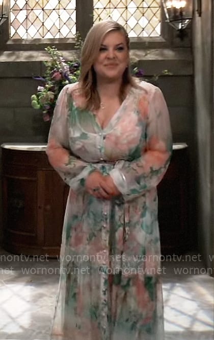 Maxie’s floral bridesmaid dress on General Hospital
