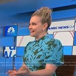 Melissa Joan Hart’s blue and green floral dress on NBC News Daily