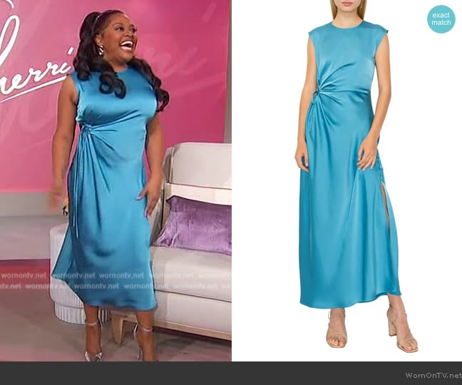 Melloday Side Ruched Satin Dress worn by Sherri Shepherd on Sherri
