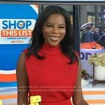Dr. Michelle Henry’sd red sleeveless sheath dress on Today