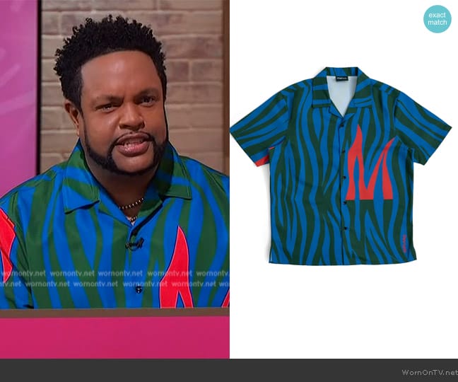 Mifland Zebra Print Camp Shirt worn by Jawn Murray on Sherri