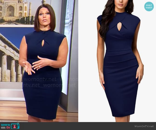 Miusol Slim Style Work Pencil Dress worn by Dana Jacobson on CBS Mornings