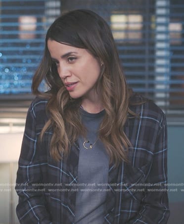 Monica’s grey plaid shirt on Greys Anatomy