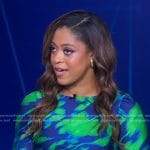 Morgan’s blue and green printed maxi dress on Good Morning America