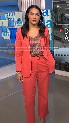 Morgan’s pink paisley print cami and pant suit on NBC News Daily