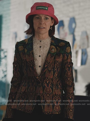 Elsbeth’s motif embroidered blazer on Elsbeth