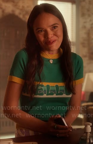 Mouse’s green MELLOW top on Pretty Little Liars Original Sin